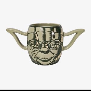 Disney Parks Star Wars Yoda Head Green Mug Raised 3D Face Ear Handles